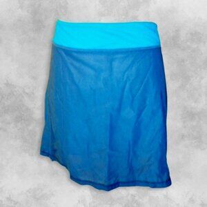 Lululemon Mesh Short Skirt Side Drawstring Wide Waistband Adjustable Cord Blue W